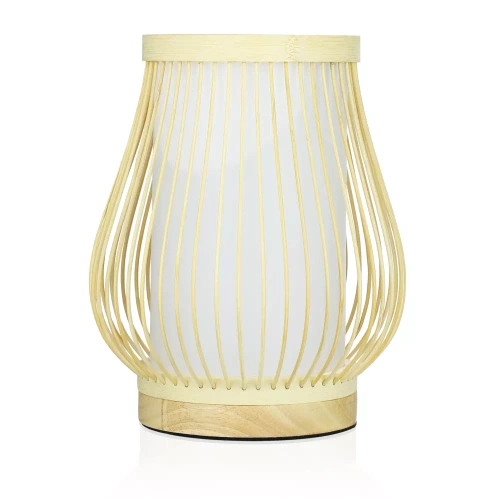 Stojąca lampka nocna 25cm, bambusowa, gwint E27 | DLM-P240