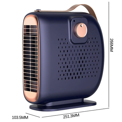 JM-115 | Grzejnik elektryczny retro, mini termowentylator, farelka | 2 prędkości | 500 W | Niebieski