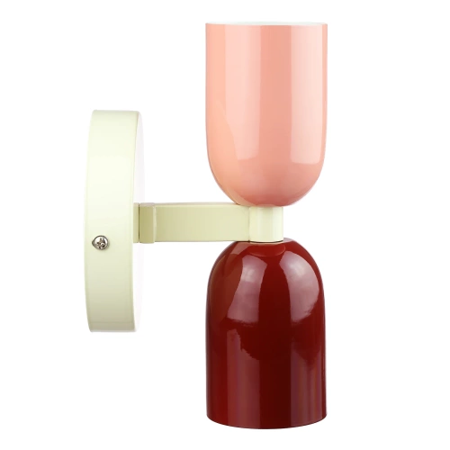 Dwukolorowa lampa ścienna LED | designerski kinkiet do salonu lub sypialni | YG-W008-R+P