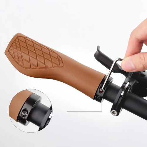 Ergonomiczne chwyty rowerowe 22.2 mm | Antypoślizgowe, amortyzujące, wygodne gripy na kierownicę | FD187-BR