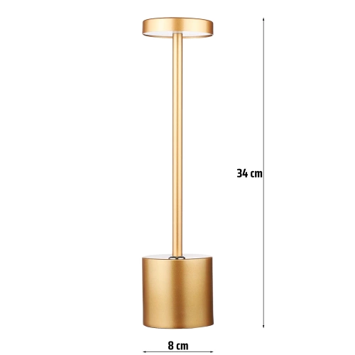 34 cm Lampa stołowa z wbudowanym akumulatorem | Lampa nocna z trzema barwami świecenia | Nastrojowa lampka do hotelu, restauracji | HJA28-ROSEGOLD-2