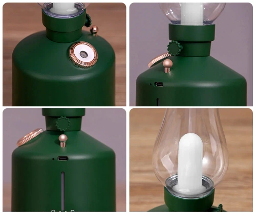 Nawilżacz powietrza LED | Ultradźwiękowy nawilżacz powietrza z funkcją lampki nocnej | LA-0621-BLACK