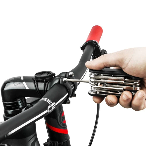 Multitool rowerowy - imbusy, ampule, nasadki | Narzędzia 16w1 | Zestaw kluczy | MFT-16in1