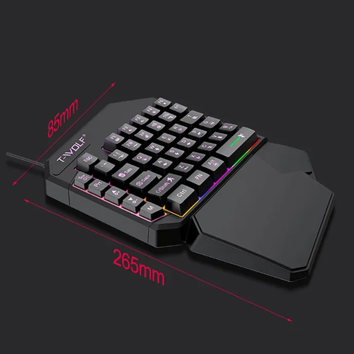 Gamingowa klawiatura jednoręczna z podświetleniem LED, keypad | T19