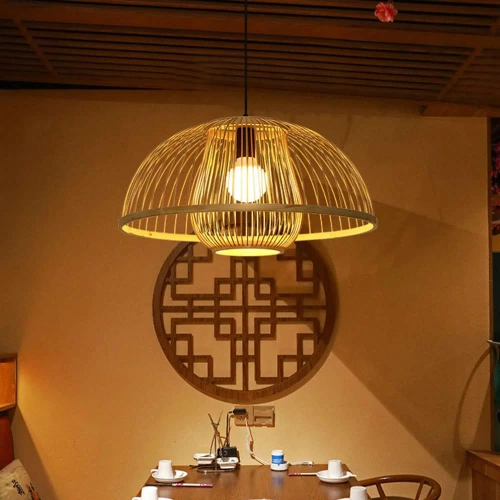 Ręcznie robiona lampa bambusowa wisząca | BOHO | Chiński żyrandol