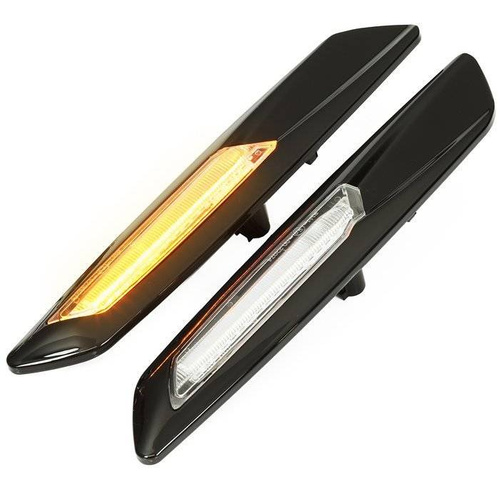 Lampki kierunkowskazów bocznych LED | klarowny klosz, czarna obudowa | niedynamiczne | BMW E90 E91 E92 E93, E60 E61, F10, E81 E82 E87 E88 | PLCBD004B