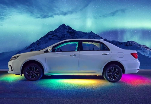 Podświetlenie podwozia LED | Elastyczne taśmy RGB | Bluetooth z aplikacja na telefonie | Długość pasków: 90cm x 2 i 120cm x 2