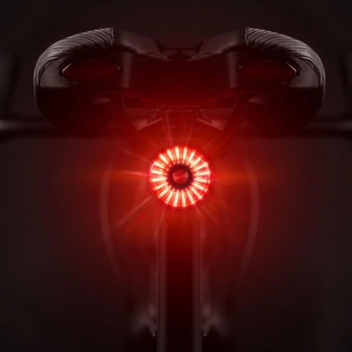 Inteligentna tylna lampka rowerowa | Oświetlenie LED z czujnikiem hamowania  |  Wodoodporna tylna lampka rowerowa LED IP65 z funkcją hamowania i ładowaniem USB | WD-SR