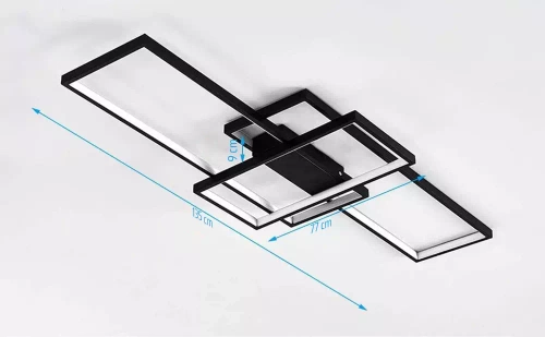 Nowoczesna lampa sufitowa | Plafon LED | Czarna | XL-016-82W-B