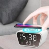 Inteligentny budzik z ładowarką bezprzewodową Qi 15W | Budzik z trzema alarmami |  Zegarek z wyświetlaczem temperatury |  SZ01-15W-W