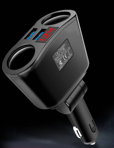 Rozdzielacz gniazda zapalniczki z 2 portami USB 3.1A | woltomierz | C10