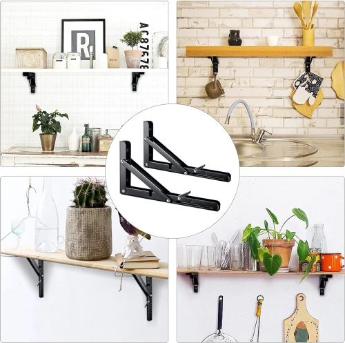 Składane wsporniki półkowe | Składane wsporniki pod półkę ,blat | FB-A20CM-BLACK| Uchwyt pod półkę