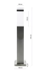Lampa ogrodowa stojąca, słupek kwadratowy na żarówkę E27 | Zasilanie 230V, stal nierdzewna | Inox, 65cm | LLF-65CM