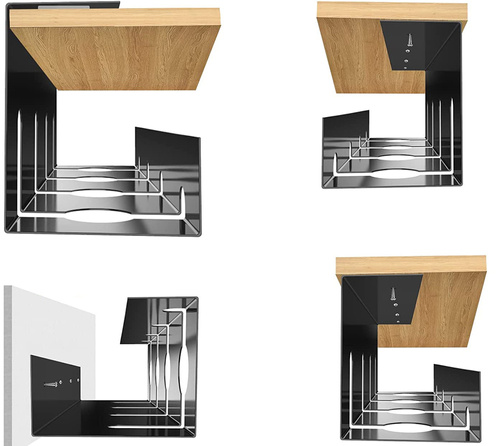 Organizer na kable pod blat biurka 40 cm | Koszyk, prowadnica, uchwyt | Czarny | CWT-O2