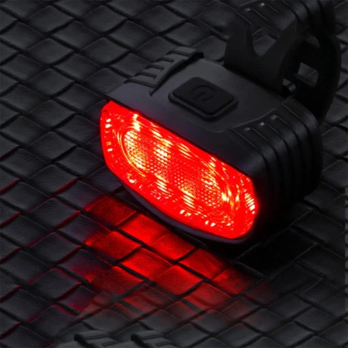 Zestaw lampek rowerowych LED USB – przednia biała + tylna czerwona | Mocne oświetlenie rowerowe| z akumulatorem | BK-L8005