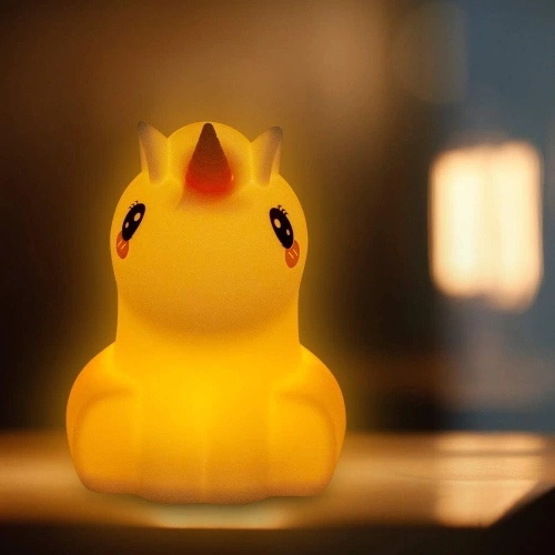  Silikonowa lampka nocna LED Jednorożec | Przenośna lampka dziecięca 9 kolorów światła | Lampka  ładowana USB | JL-219