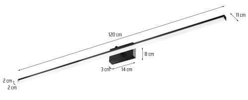 Kinkiet nad lustro | Oświetlenie łazienkowe | Lampa, lampka nad obraz | MIR-120CM