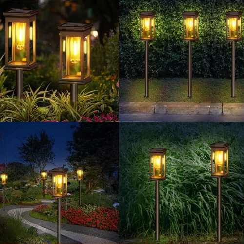 2x Ogrodowa lampka solarna LED | Wbiajny słupek 60 cm | HK-115A