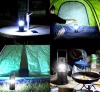 Solarna lampka kempingowa LED, turystyczna latarka z funkcją powerbank | Czarna | HWL-001-EU
