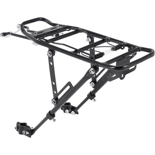 Uniwersalny tylny bagażnik rowerowy z klapką sprężynową | Aluminiowy regulowany bagaznik do 27 kg |   BIK-ZJ667
