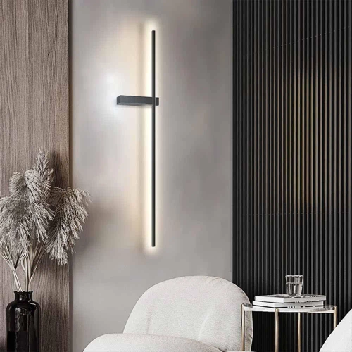 Nowoczesny kinkiet LED | 60cm 10W | Czarna lampa ścienna z aluminium | Lampa LED o barwie 4000K | YG-W003