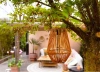 Bezprzewodowa lampa solarna w stylu BOHO | Rattanowa, ogrodowa lampa z uchwytem | JX21-Bamboo