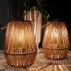 Bezprzewodowa lampa solarna w stylu BOHO | Rattanowa, ogrodowa lampa z uchwytem | JX21-Bamboo