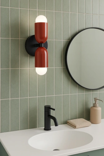 Stylowa lampa ścienna LED E27 | Designerski kinkiet do salonu lub sypialni | YG-W008-R+R