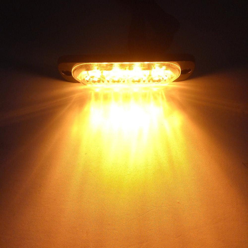 Lampa ostrzegawcza 4 LED pomarańczowa | Stroboskop | Obrysówka | 18 trybów świecenia | LED-04T-Y