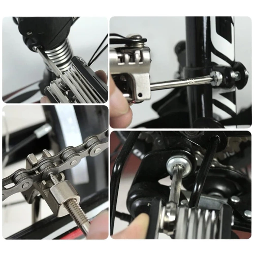 Zestaw narzędzi rowerowych 11w1 | Multitool rowerowy z rozkuwaczem łańcucha | T25-11in1