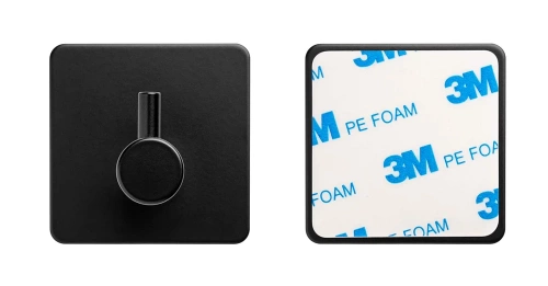 Czarny haczyk na ubrania, ściereczki, ręczniki | Samoprzylepny uchwyt na akcesoria kuchenne | BXG-4PCS-BLACK