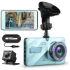 Wideorejestrator samochodowy 1296p z kamerą cofania i ekranem dotykowym 4" – G-Sensor, WDR, parking, 2 kamery | Kamera samochodowa 2w1 z dotykowym ekranem i cofania – 1296p, G-Sensor, WDR, nagrywanie w pętli | PZ-V12-Dual