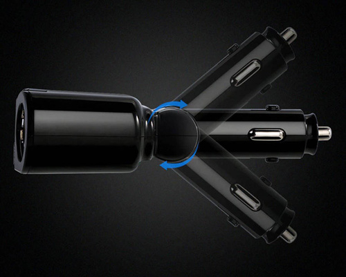 Rozdzielacz gniazda zapalniczki z 2 portami USB 3.1A | woltomierz | C10