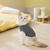 Miękki, elastyczny sweterek dla psa, kota L | Ciepły sweter z golfem na zimę | PET-014L-White