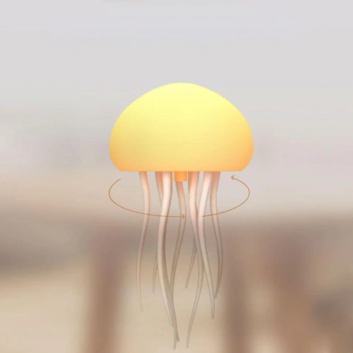 Lampka nocna meduza LED RGB z ruchem macek i czujnikiem dźwięku | Relaksująca lampka dekoracyjna USB-C 1000 mAh | JF-125-TSP