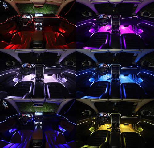 Światłowód Ambient Light LED RGB | Obsługa aplikacją | 4 w 1 | 6 metrów