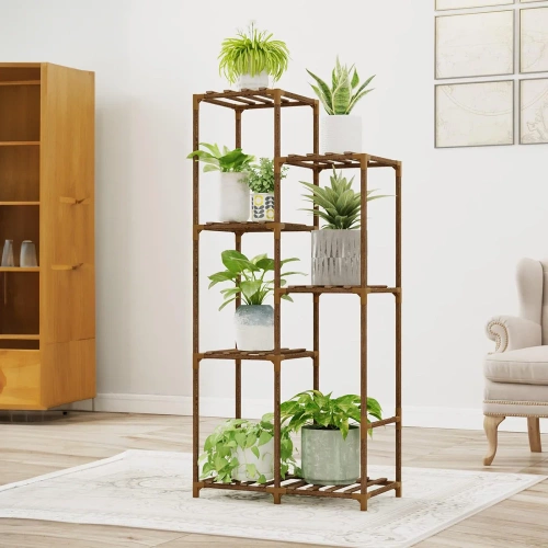 Drewniany kwietnik na doniczki | Stojak na rośliny | Regał na kwiaty | NZ238-BAMBOO