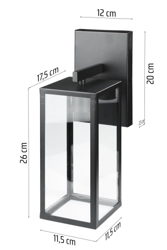 Lampa ogrodowa, kinkiet elewacyjny, latarenka E27 | BD-C405