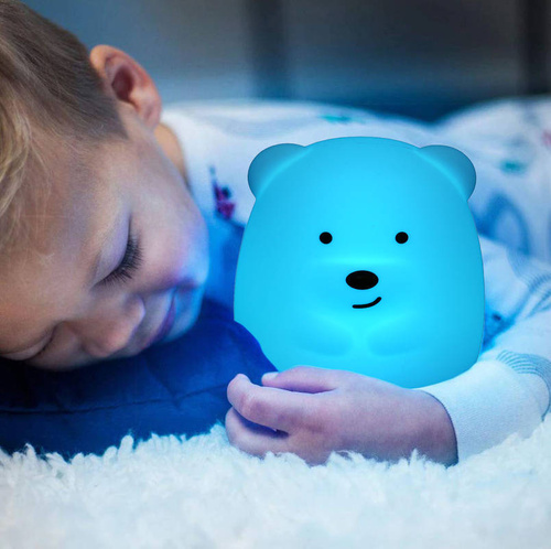 Silikonowa lampka LED RGB dla dzieci | Miś misiek Bear LED | Pilot IR | NL-04