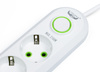 Listwa sieciowa 3 m | 4 gniazda + 3x USB | biała | LH-F04U