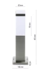 Lampa ogrodowa stojąca, słupek kwadratowy na żarówkę E27 | Zasilanie 230V, stal nierdzewna | Inox, 45cm | LLF-45CM