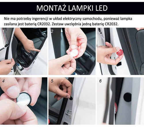 LED Door Warning Light - światła ostrzegawcze w drzwiach samochodu - 2 szt