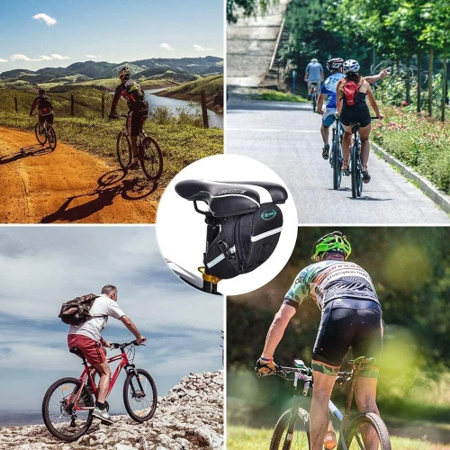 Wodoodporna torba rowerowa z wytrzymałego materiału 600D | Lekka, aerodynamiczna sakwa podsiodłowa z odblasakami |  600DCWBW-208