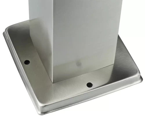 Lampa ogrodowa stojąca, słupek kwadratowy na żarówkę E27 | Zasilanie 230V, stal nierdzewna | Inox, 45cm | LLF-45CM
