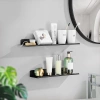Metalowa półka łazienkowa | Czarna pólka pod prysznic 80cm | Półka wisząca | BDS-L80CM-B