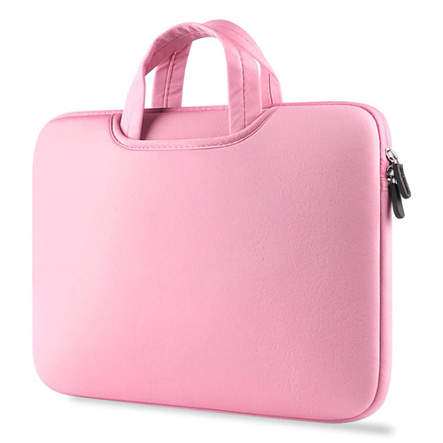 Torba z neoprenu, pokrowiec na laptopa do 13,6" | rączki, dwie boczne kieszenie | różowa | BR04
