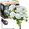 Kwiatek solarny | Ogrodowa lampa solarna LED Begonia | 60 cm, 600 mAh | FLD-27-WHITE