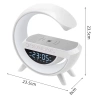 Budzik LED z ładowarką bezprzewodową, głośnikiem Bluetooth i lampką nocną RGB – zegar multifunkcyjny BT3401