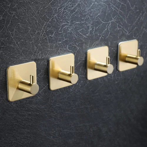 Złoty haczyk na ubrania, ściereczki, ręczniki | Samoprzylepny uchwyt na akcesoria kuchenne | BXG-4PCS-GOLD