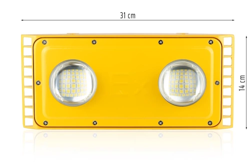Naświetlacz EX | Lampa LED do miejsc zagrożonych wybuchem gazów | Przeciwwybuchowy halogen | GSM-100W-GOLD